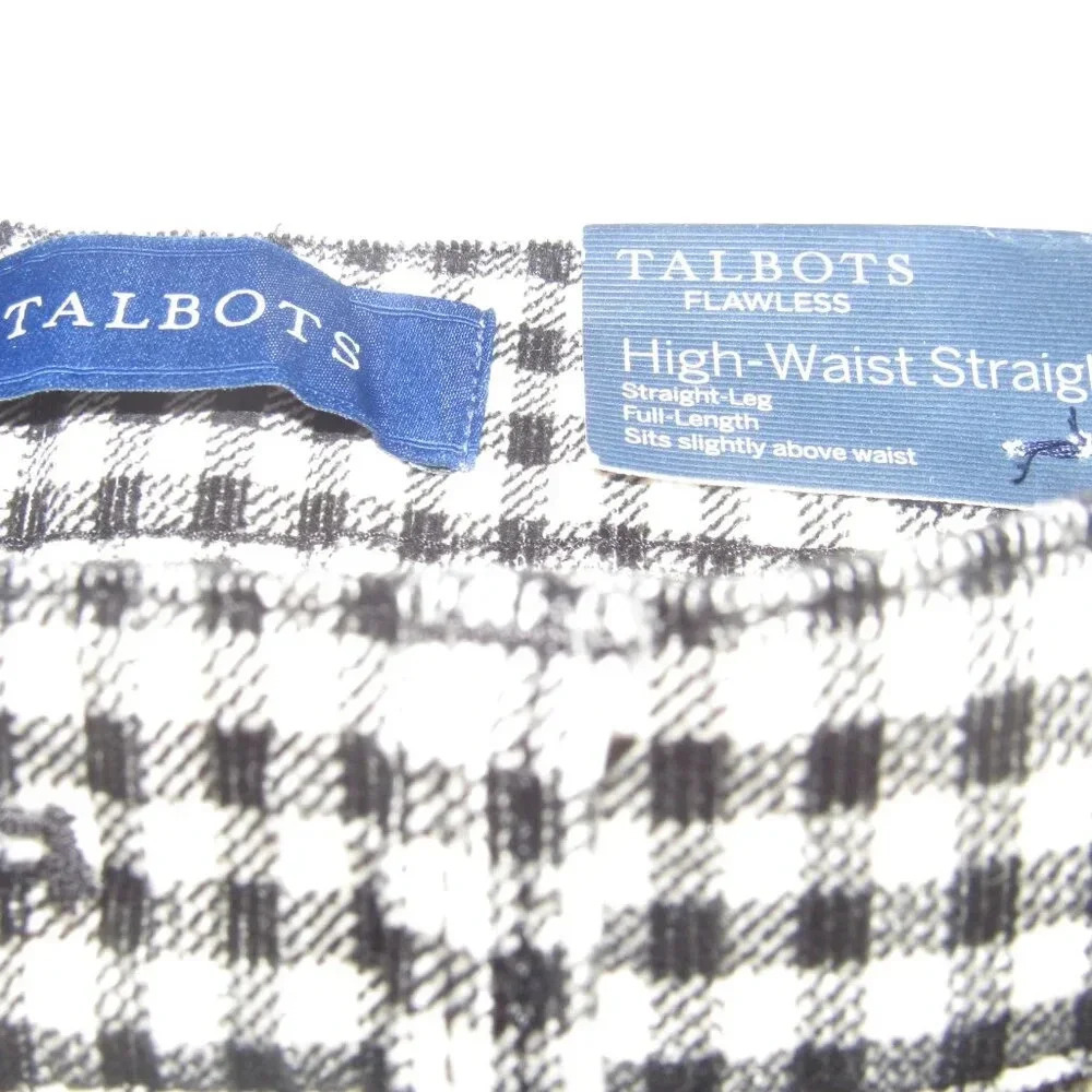 NWT TALBOTS Flawless Slimming High-Waisted Straight Leg Plaid Corduroy Pants 2P - Picture 7 of 8